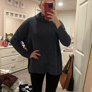 Aerie Dark Blue Cowl Neck Sweater